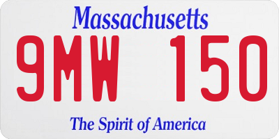 MA license plate 9MW150