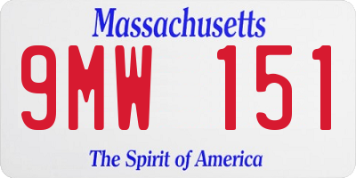 MA license plate 9MW151