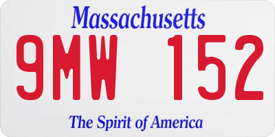 MA license plate 9MW152