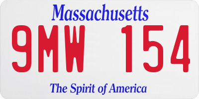 MA license plate 9MW154
