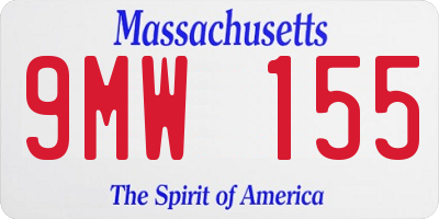 MA license plate 9MW155