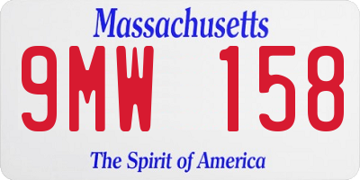 MA license plate 9MW158