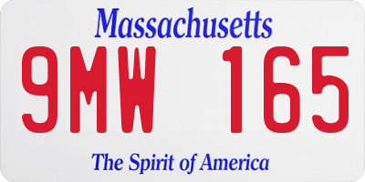 MA license plate 9MW165