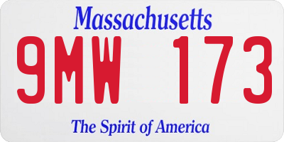 MA license plate 9MW173