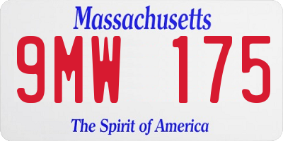 MA license plate 9MW175