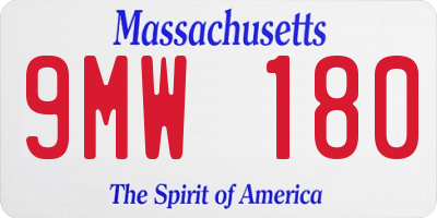 MA license plate 9MW180