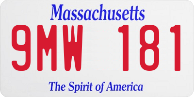 MA license plate 9MW181