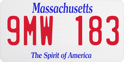 MA license plate 9MW183