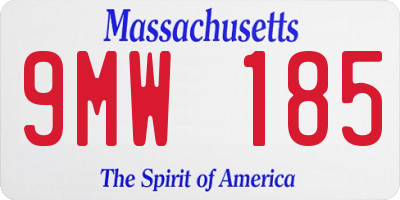 MA license plate 9MW185
