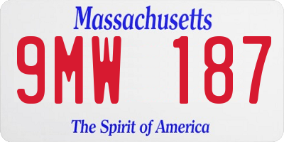 MA license plate 9MW187