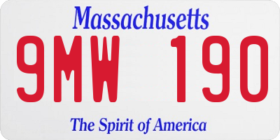 MA license plate 9MW190