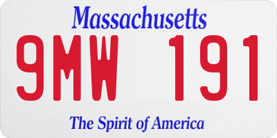 MA license plate 9MW191