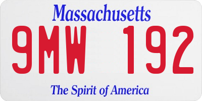 MA license plate 9MW192