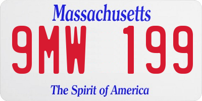 MA license plate 9MW199