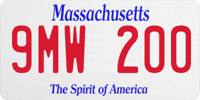 MA license plate 9MW200