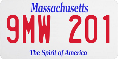 MA license plate 9MW201