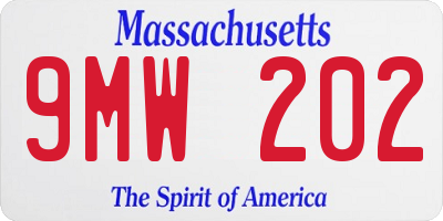 MA license plate 9MW202