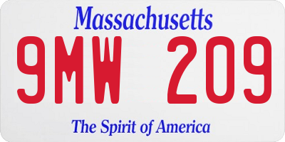 MA license plate 9MW209