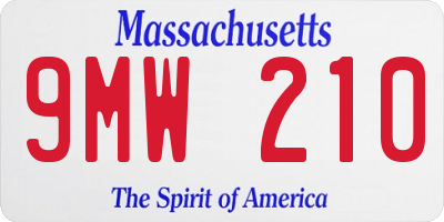 MA license plate 9MW210
