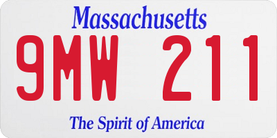 MA license plate 9MW211