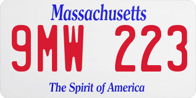 MA license plate 9MW223
