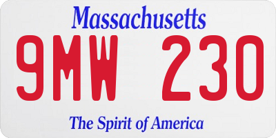 MA license plate 9MW230