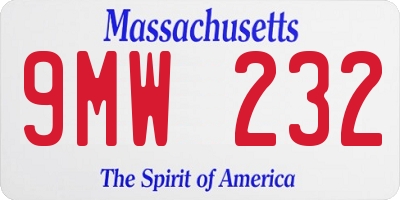MA license plate 9MW232