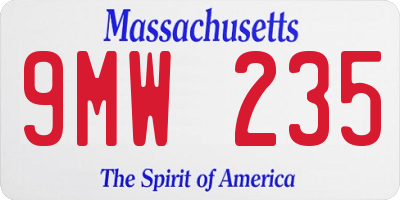 MA license plate 9MW235
