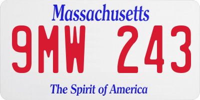 MA license plate 9MW243