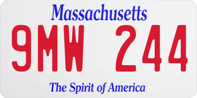 MA license plate 9MW244
