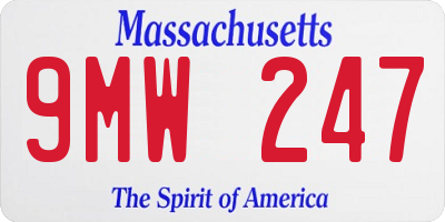 MA license plate 9MW247