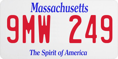 MA license plate 9MW249