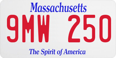 MA license plate 9MW250