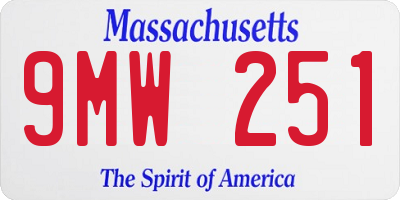 MA license plate 9MW251