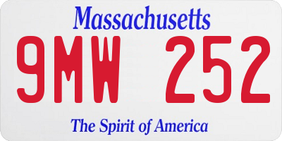 MA license plate 9MW252
