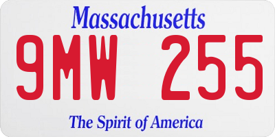 MA license plate 9MW255