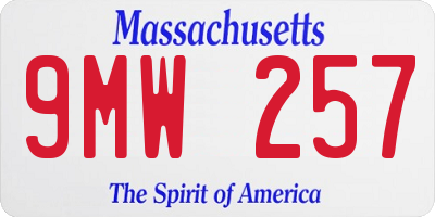 MA license plate 9MW257