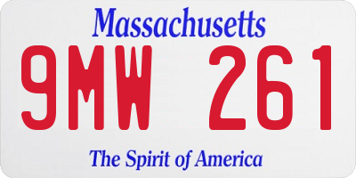 MA license plate 9MW261