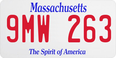 MA license plate 9MW263