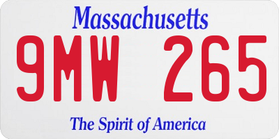 MA license plate 9MW265