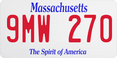 MA license plate 9MW270