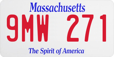 MA license plate 9MW271