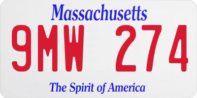 MA license plate 9MW274