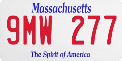 MA license plate 9MW277