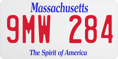 MA license plate 9MW284