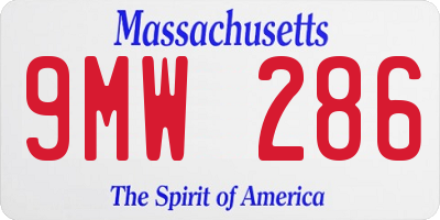 MA license plate 9MW286