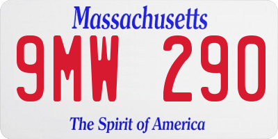MA license plate 9MW290