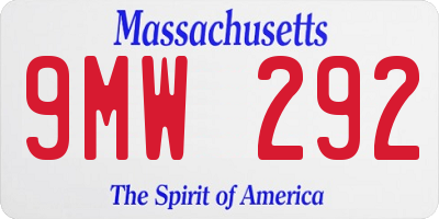 MA license plate 9MW292