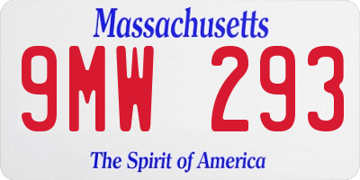 MA license plate 9MW293
