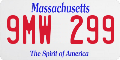 MA license plate 9MW299